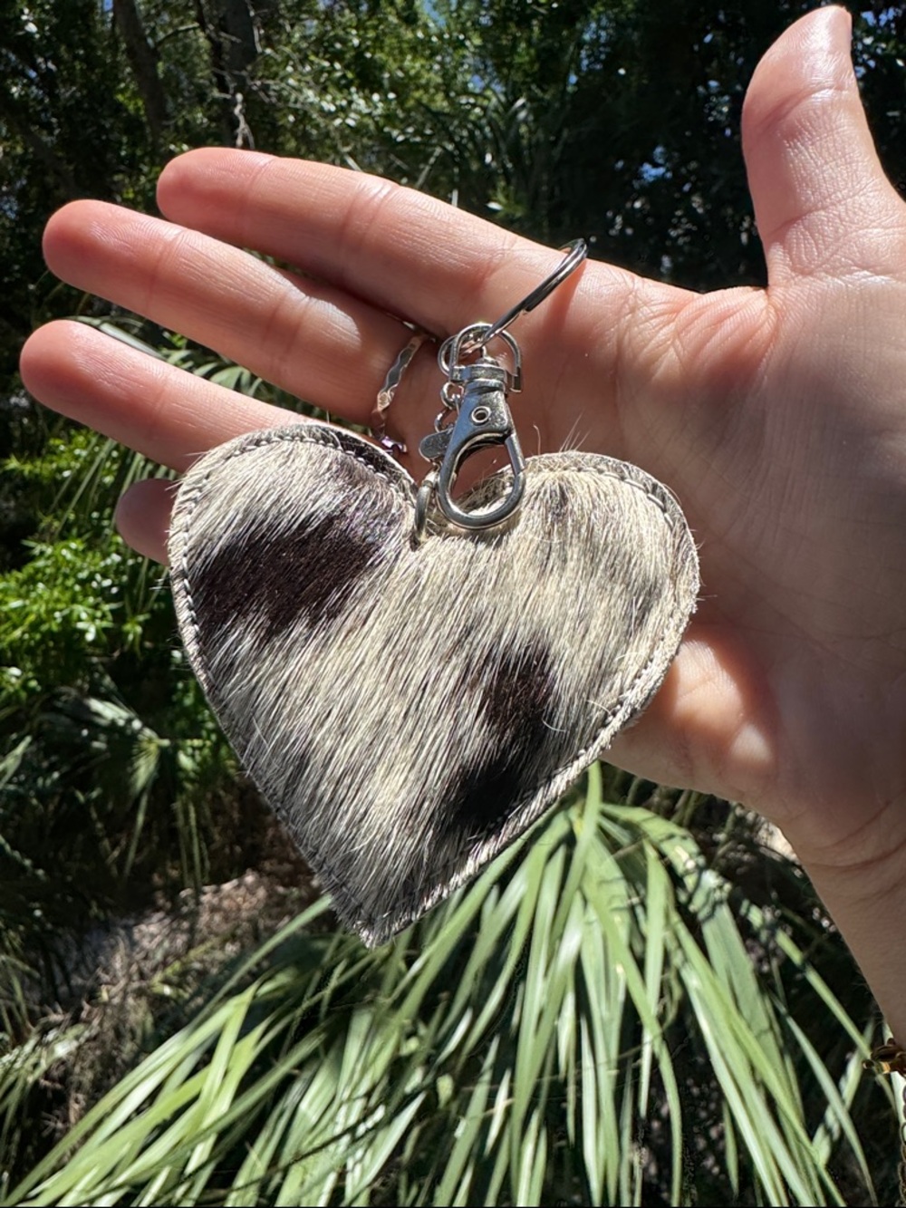 Cowhide Heart Keychain Bag Charm • Coastal Cowgirl • Ranch Chic 🤎